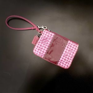 COACH Hot Pink Zip Wristlet